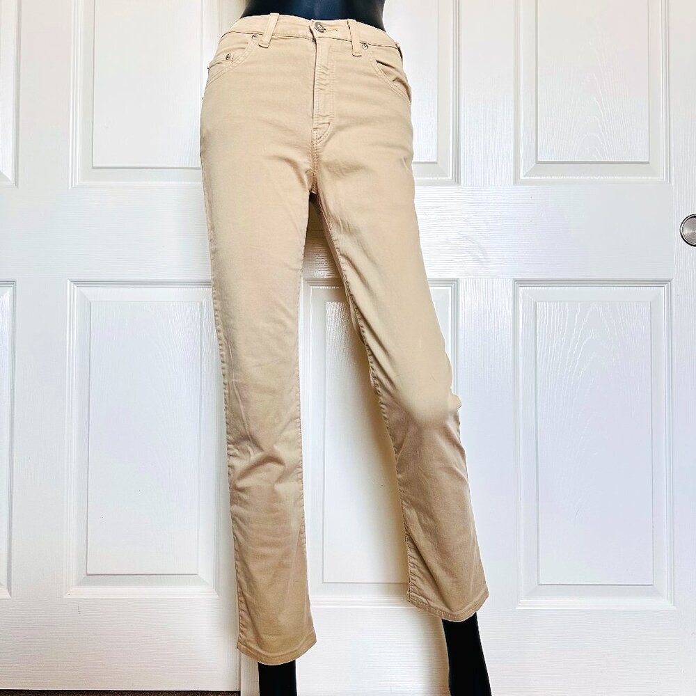 Cimarron Cotton Khaki Pants Stright Simple Timeless Classy Stanard Pockets Zip